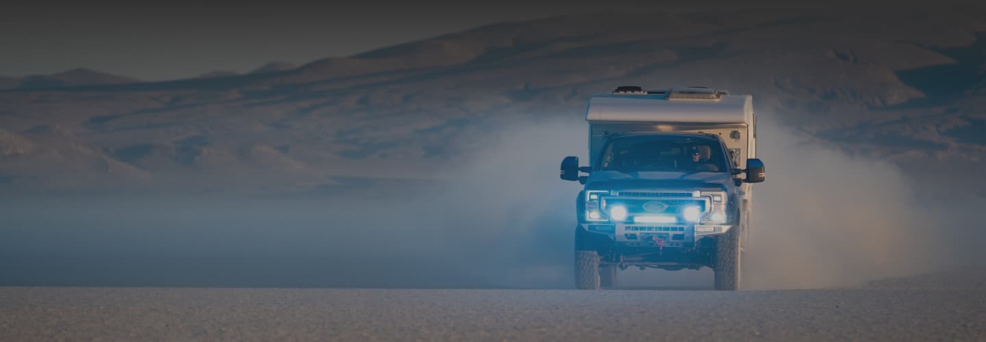 Nimbl truck driving through desert