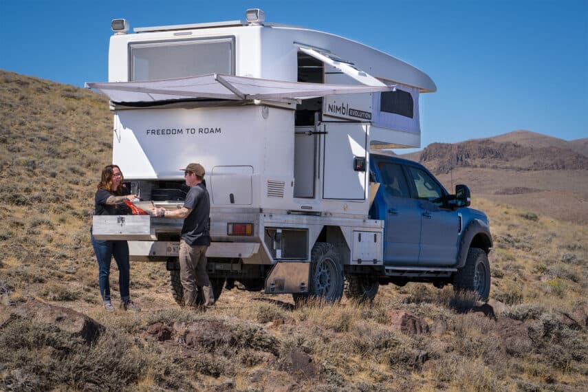 truck driving along canyon